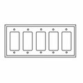 Cooper Industries Eaton Wallplate, 4-1/2 in L, 10 in W, 5-Gang, Thermoset, Ivory 2165V-BOX